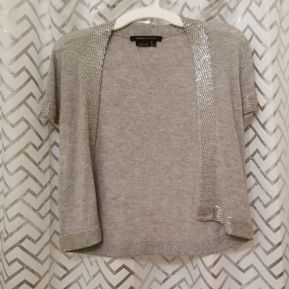 Grey beaded shrug